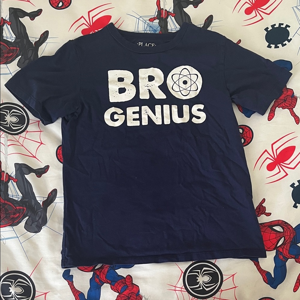 The Children's Place Navy Blue "BRO GENIUS" Graphic Tee